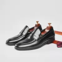 日系男士乐福鞋真皮夏季新款英伦风简约商务正装一脚蹬休闲男皮鞋