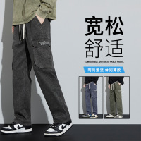 休闲裤男士新款百搭美式阔腿工装裤春秋季潮牌宽松直筒长裤子