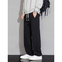 加绒加厚运动卫裤男秋冬新款潮流垂感显高冬季保暖男士直筒休闲裤