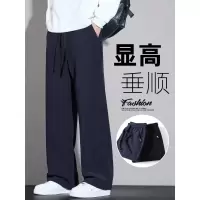 男士休闲裤子秋春新款高级感宽松直筒显高卫裤秋季运动阔腿裤