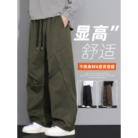 男士裤子秋季新款胖子宽松直筒休闲裤加肥加大码潮流百搭阔腿长裤
