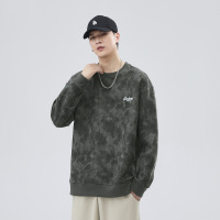 美式扎染卫衣男春秋季新款衣服圆领潮牌男士长袖T恤上衣秋装