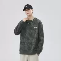 美式扎染卫衣男春秋季新款衣服圆领潮牌男士长袖T恤上衣秋装