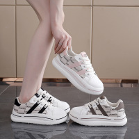 ins韩版新款小白鞋女秋季跑步皮面透气休闲增高