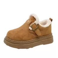 加绒雪地靴女厚底外穿年冬季新款真皮防水防滑保暖棉鞋子