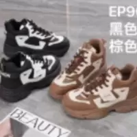 秋季小白鞋新款韩版ins女学生厚底增高皮面透气休闲鞋