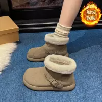 雪地靴女冬季新款加绒保暖棉靴复古短靴百搭靴子女棉鞋
