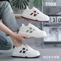 ins韩版新款小白鞋女秋季跑步皮面透气休闲增高