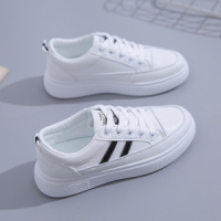 秋季小白鞋新款韩版ins女学生厚底增高皮面透气休闲鞋