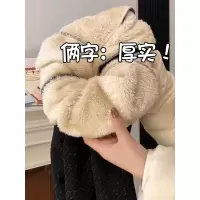 加绒加厚羊羔绒裤子女秋冬新款毛呢窄版直筒灯芯绒阔腿裤