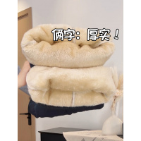 加绒裤子女冬加厚棉裤新款胖mm大码显瘦宽松羊羔绒阔腿裤