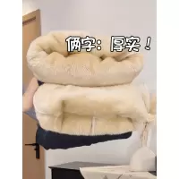 加绒裤子女冬加厚棉裤新款胖mm大码显瘦宽松羊羔绒阔腿裤