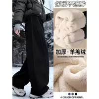 加绒运动裤女新款秋冬季黑色小个子休闲阔腿卫裤垂感裤子