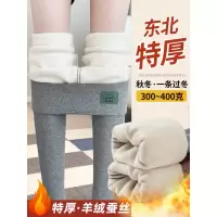 灰色加绒打底裤女秋冬外穿新款配裙子冬裤小个子保暖棉裤秋裤