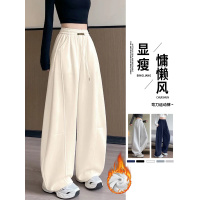 白色加绒运动裤女冬新款小个子加厚休闲阔腿卫裤香蕉裤子_707_283