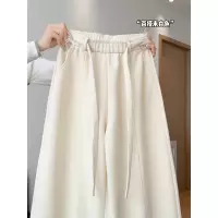 白色运动裤女秋冬季新款小个子宽松休闲大码阔腿香蕉裤子