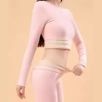 羊绒保暖内衣女士新款秋冬季加绒内搭打底衫上衣秋衣秋裤套装