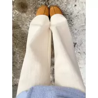 阔腿裤女新款秋冬季加绒白色直筒裤窄版小个子灯芯绒休闲裤子