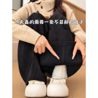 黑色灯芯绒运动裤女秋冬新款小个子加绒加厚休闲阔腿卫裤