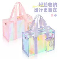 幻彩PVC女士手提包镭射沙滩包大容量斜挎包托特包防水果