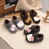 ins法式勃肯豆豆鞋秋冬季新款韩版女童可爱卡通加绒保暖棉鞋