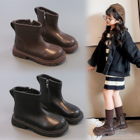 儿童皮靴秋冬男童皮靴新款男孩加厚短靴小童宝宝单童靴马丁靴