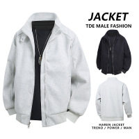 夹克男美式毛呢子立领外套男春秋季新款潮牌宽松休闲运动外穿夹克