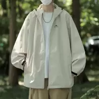 户外山系情侣冲锋衣夹克春秋宽松休闲百搭连帽夹克风衣登山服外套