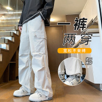 春秋季新款男装潮牌休闲工装裤男青少年学生直筒长裤宽松阔腿裤子