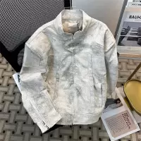 春秋季新款百搭立领机车皮衣男宽松短款垫肩美式复古PU夹克男外套