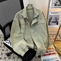 春秋新款水洗立领牛仔夹克外套男休闲潮牌痞帅美式百搭青少年外套