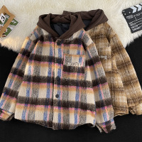 男装潮牌春秋季新款毛呢夹克男连帽韩版潮流休闲百搭痞帅男士外套