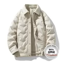 羽绒服男春秋季新款翻领百搭宽松休闲羽绒服夹可二开保暖外套