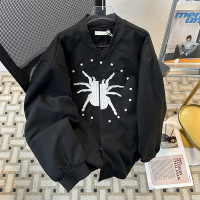 夹克男春秋新款美式潮牌高街蜘蛛刺绣男女同款国潮牌宽松百搭外套