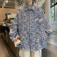 男装潮牌春秋季衬衫男女同款宽松情侣长袖港风痞帅青少年上衣外套