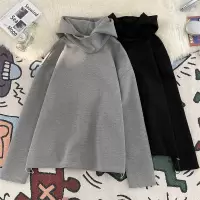 男装潮牌暗黑极简风春秋季新款连帽卫衣男青少年休闲宽松运动外套