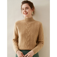 三股加厚半高领山羊绒衫女秋冬羊毛针织衫纯色宽松内搭打底衫毛衣