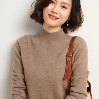 半高领女士针织衫女纯色打底保暖加厚毛衣秋冬季新款毛衫女