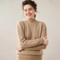 半高领山羊绒女针织打底衫宽松显瘦保暖时尚毛衣上衣内搭秋冬新款