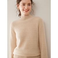 半高领山羊绒针织打底衫女长袖宽松时尚百搭舒适柔软亲肤保暖内搭