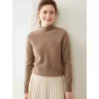 半高领羊绒衫秋冬新款女士短款打底衫韩系风宽松显瘦短款毛衣