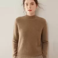 山羊绒衫秋冬新款女半高领7针加厚打底衫韩系风宽松显瘦套头毛衣