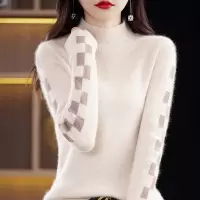 新款女貂绒衫秋冬款毛衫针织衫半高领毛衣打底衫时尚内搭上衣