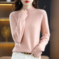 无缝一线成衣羊毛衫女士半高领羊毛打底衫时尚百搭保暖毛衣女