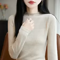 早秋新款时髦半高领针织T恤显瘦内搭女气质休闲外穿薄毛衣打底衫