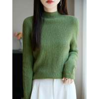毛衣女洋气修身针织打底衫女秋冬新款感肌理内搭半高领打底针织衫
