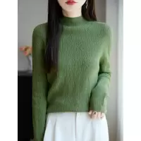 毛衣女洋气修身针织打底衫女秋冬新款感肌理内搭半高领打底针织衫