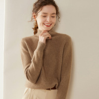 秋冬季双股加厚半高领时尚山羊绒宽松毛衣保暖大码百搭针织打底衫