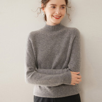 秋冬新款纯色插肩山羊绒针织打底衫女长袖半高领上衣经典百搭亲肤