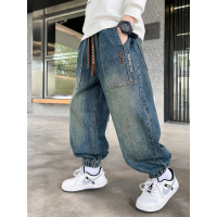 儿童装男童春装裤子2026新款秋季大童牛仔裤男孩春秋款休闲长裤潮